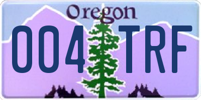 OR license plate 004TRF