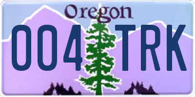 OR license plate 004TRK