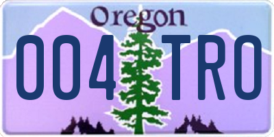 OR license plate 004TRO