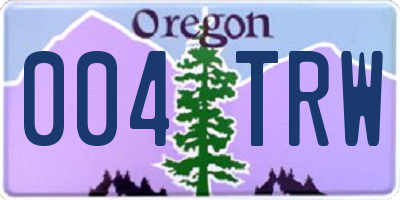 OR license plate 004TRW