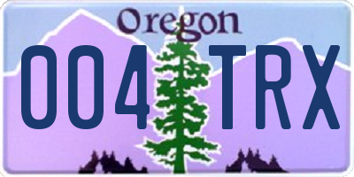 OR license plate 004TRX
