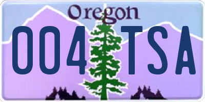 OR license plate 004TSA