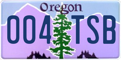 OR license plate 004TSB