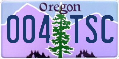 OR license plate 004TSC