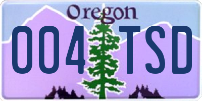 OR license plate 004TSD