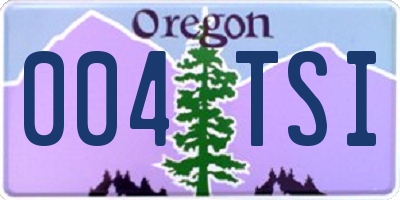 OR license plate 004TSI