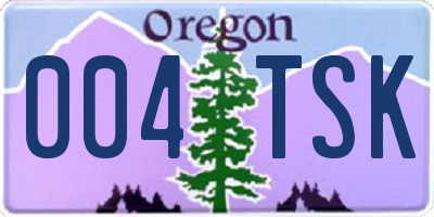 OR license plate 004TSK