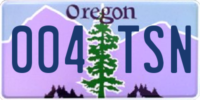 OR license plate 004TSN