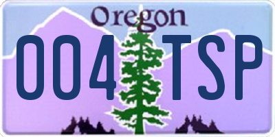 OR license plate 004TSP