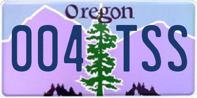 OR license plate 004TSS