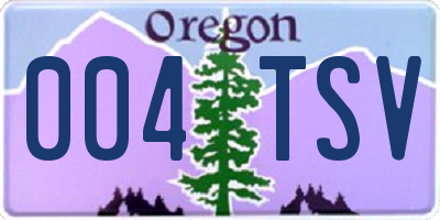 OR license plate 004TSV