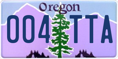 OR license plate 004TTA