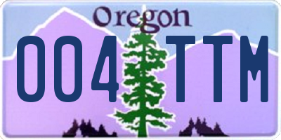 OR license plate 004TTM