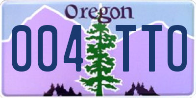 OR license plate 004TTO