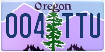OR license plate 004TTU