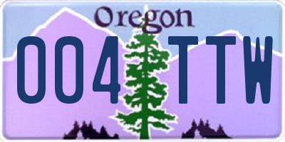 OR license plate 004TTW