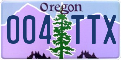 OR license plate 004TTX