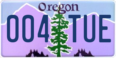 OR license plate 004TUE