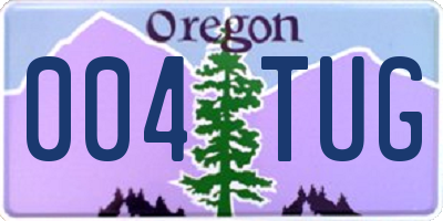 OR license plate 004TUG