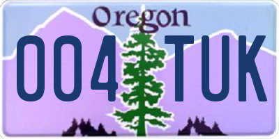 OR license plate 004TUK