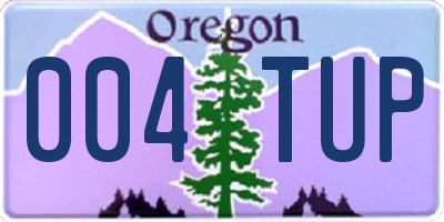 OR license plate 004TUP
