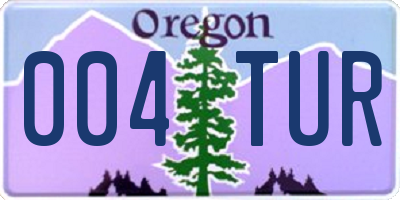 OR license plate 004TUR