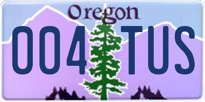 OR license plate 004TUS