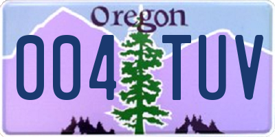 OR license plate 004TUV