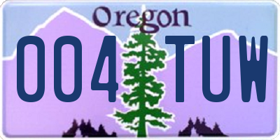 OR license plate 004TUW