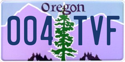 OR license plate 004TVF