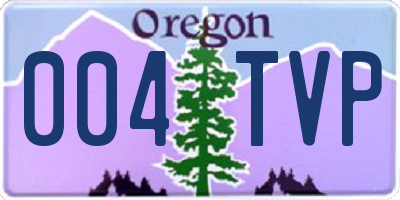 OR license plate 004TVP