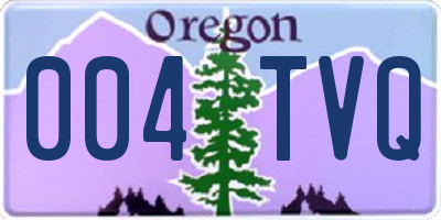 OR license plate 004TVQ