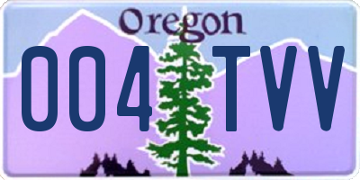 OR license plate 004TVV