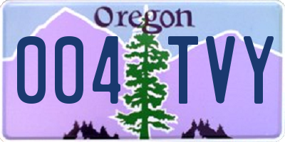 OR license plate 004TVY