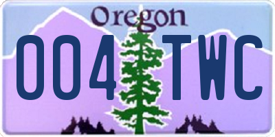 OR license plate 004TWC
