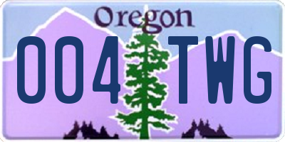 OR license plate 004TWG
