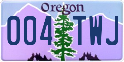 OR license plate 004TWJ