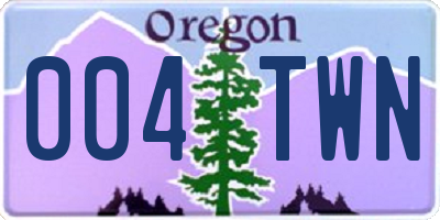 OR license plate 004TWN