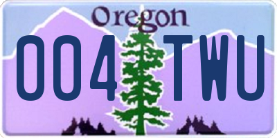 OR license plate 004TWU