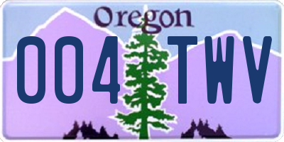 OR license plate 004TWV