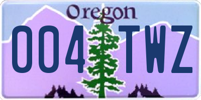 OR license plate 004TWZ