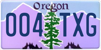 OR license plate 004TXG
