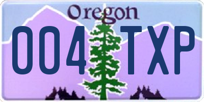 OR license plate 004TXP