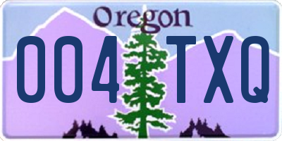 OR license plate 004TXQ
