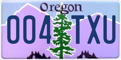 OR license plate 004TXU