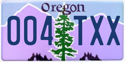 OR license plate 004TXX