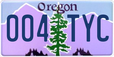 OR license plate 004TYC