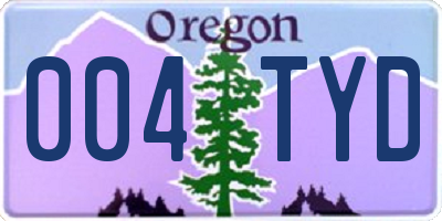 OR license plate 004TYD