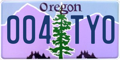 OR license plate 004TYO