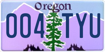 OR license plate 004TYU